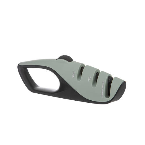 Ladelle Essentials Multi-Angle Knife Sharpener Handheld Kitchen Tool Green 