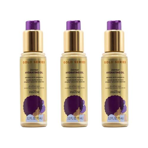 3PK Loreal Pantene Gold Series Intense Hydrating Oil For All Hair Types 95ml