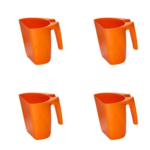 4PK AgBoss Pet and Livestock Plastic Food Scoop FeedMaxx 0.5kg Orange