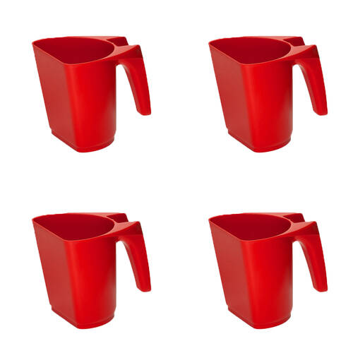 4PK AgBoss Pet and Livestock Plastic Food Scoop FeedMaxx 0.5kg Red
