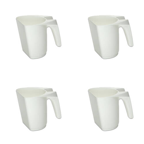4PK AgBoss Pet and Livestock Plastic Food Scoop FeedMaxx 0.5kg White