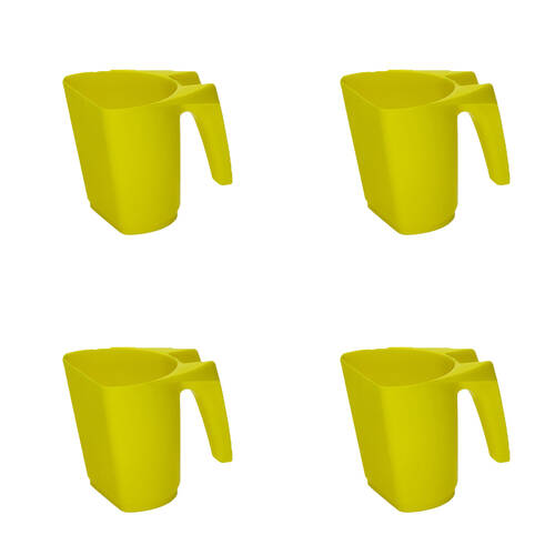 4PK AgBoss Pet and Livestock Plastic Food Scoop FeedMaxx 0.5kg Yellow