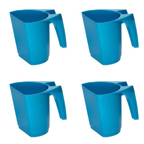 4PK AgBoss Pet and Livestock Plastic Food Scoop FeedMaxx 1kg Aqua