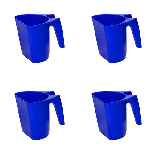 4PK AgBoss Pet and Livestock Plastic Food Scoop FeedMaxx 1kg Blue