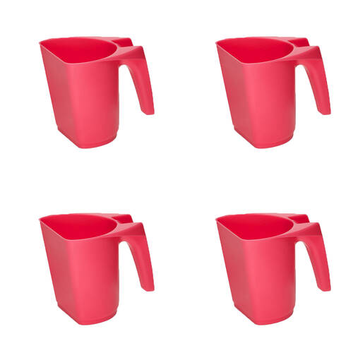 4PK AgBoss Pet and Livestock Plastic Food Scoop FeedMaxx 1kg Hot Pink