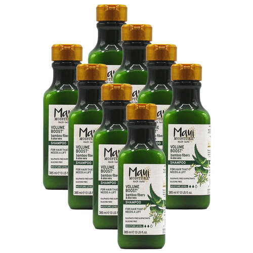 8PK Maui Moisture 385ml Shampoo Volume Boost Bamboo Fibers & Aloe Vera