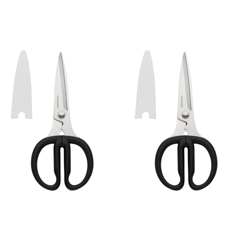 2PK KitchenAid All Purpose Shears Stainless Steel Scissors 21cm - Black
