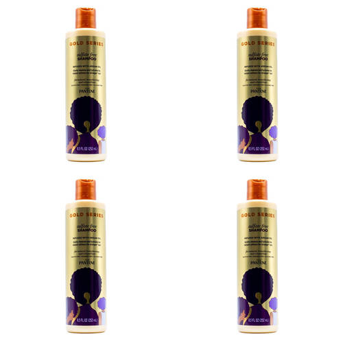 4PK Pantene 252ml Shampoo Golden Series Sulfate Free Infused w/ Argan Oil