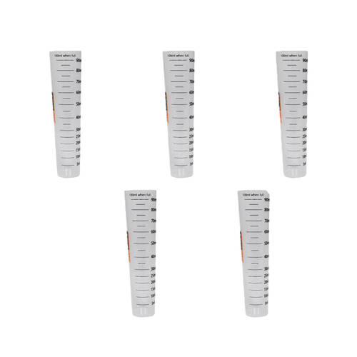 5PK AgBoss PourMaxx Chemical Resistant Measuring Cylinder 100ml Clear;