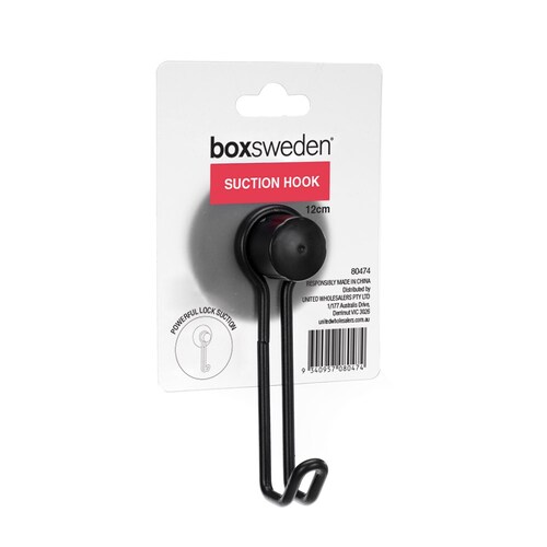Boxsweden 12cm Wire Suction Hook - Black