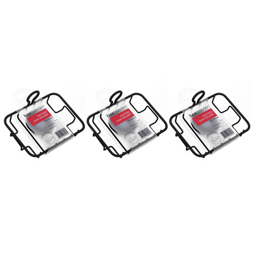 3PK Boxsweden 13cm Wire Suction Soap Holder - Black
