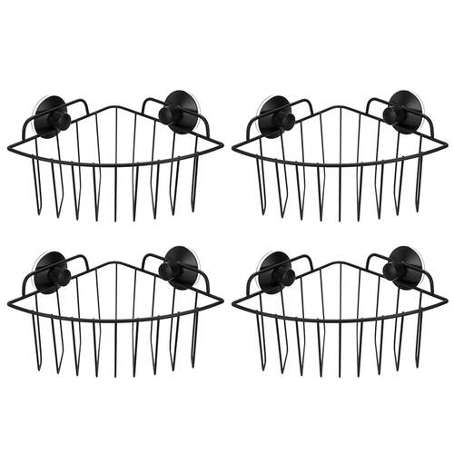4x Boxsweden 19 x 12cm Suction Corner Caddy - Black