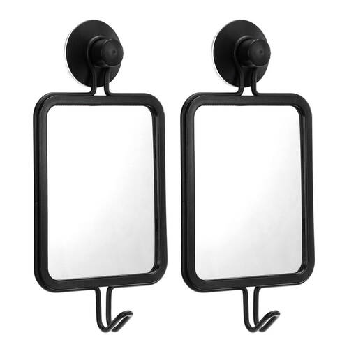2PK Boxsweden 25 x 12.5cm Suction Hanging Mirror w/ Hook