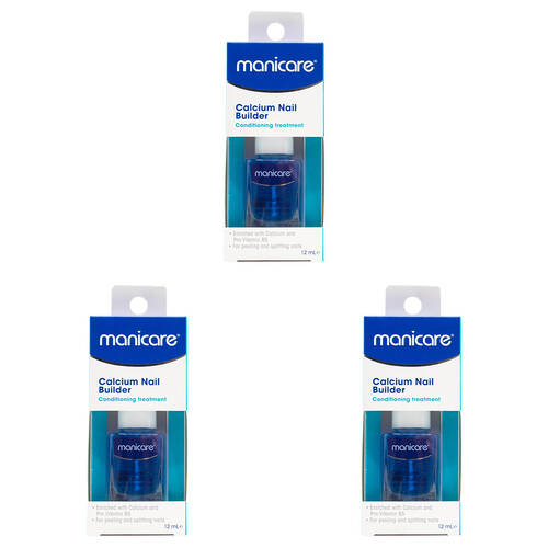 3PK Manicare 12ml Calcium Nail Builder Conditioning Treatment