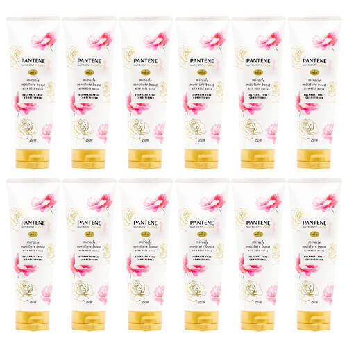 12PK Pantene 250ml Conditioner Pro V Miracle Moisture w/ Rose Water