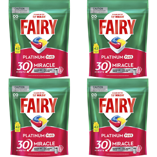 168pc Fairy Platinum Plus Dishwasher Capsules/Tablet Pods Lemon