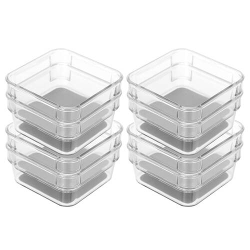 8x 2PK Boxsweden Crystal Non-Slip Storage Tray