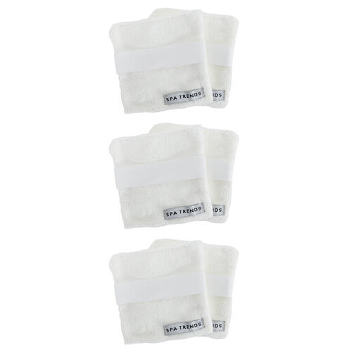 3x 2pc Annabel Trends Spa Reusable Makeup Remover Pads Microfibre 11cm White