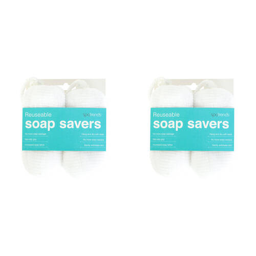 4pc Annabel Trends Spa Reusable Soap Saver - White