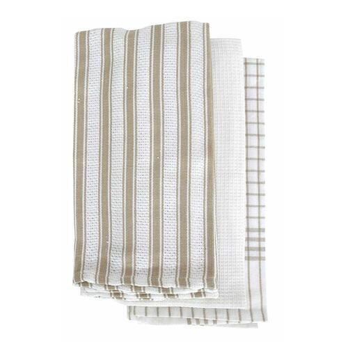3PK J. Elliot Gardenia Tea Towels 50x70cm Taupe