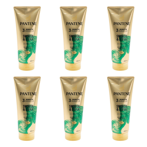 6PK Pantene 400ml Conditioner 3 Minute Miracle Smooth & Sleek