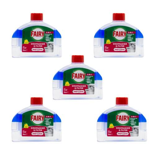 5PK Fairy 250ml Dishwasher & Filter Cleaner Deep Clean Lemon