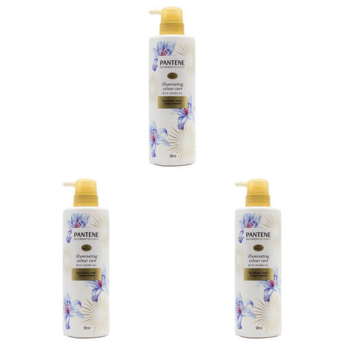3PK Pantene 500ml Conditioner Pro V Illuminating Colour Care Sulphate w/ Jojoba Oil