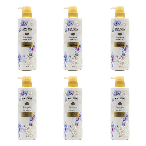 6PK Pantene 500ml Conditioner Pro V Illuminating Colour Care Sulphate w/ Jojoba Oil