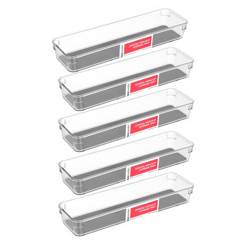 5PK Boxsweden Crystal Non-Slip Storage Tray 32x9x4.5cm
