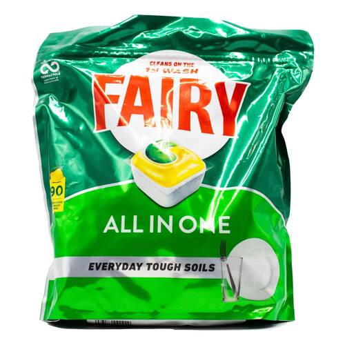 90pc Fairy Dishwasher Capsules All-in-One Dish Cleaner Lemon