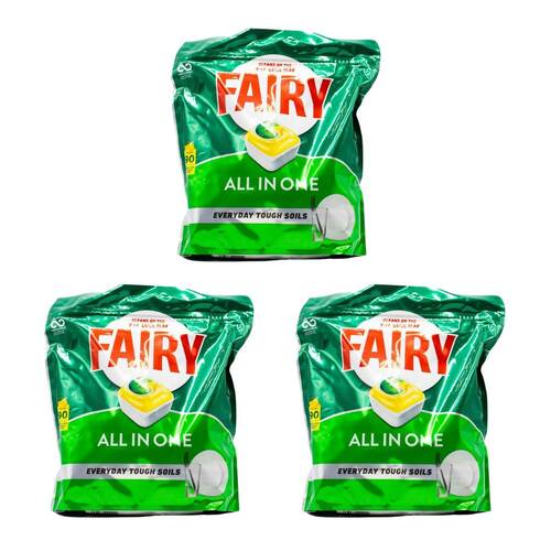 3x 90pc Fairy Dishwasher Capsules All-in-One Dish Cleaner Lemon