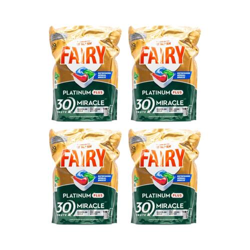 4x 56PK Fairy Platinum Plus Dishwasher Capsules/Tablets Fresh/Herbal Scent