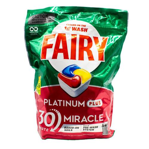 65pc Fairy Dishwasher Capsules Platinum Plus Miracle Lemon