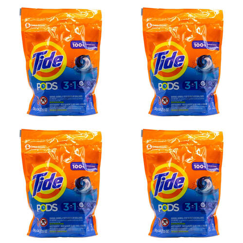 4x 31pc Tide 3in1 Laundry Detergent Pods/Capsules - Original 