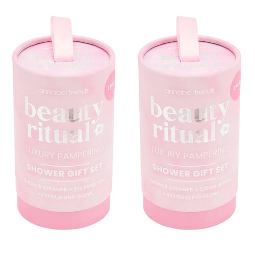 2PK Annabel Trends Beauty Ritual Shower Bath Gift Set Dusty Pink