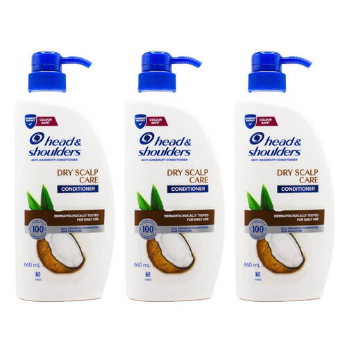 3PK Head & Shoulders Anti Dandruff Conditioner 660ml Dry Scalp Hair Care 