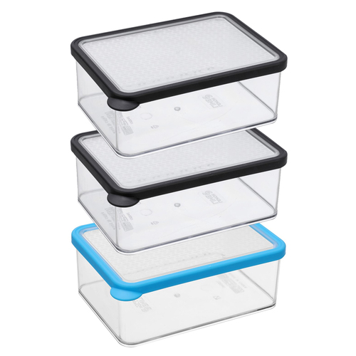 3PK Lemon & Lime 1.25L Rectangular Crisp Food Storer - Assorted