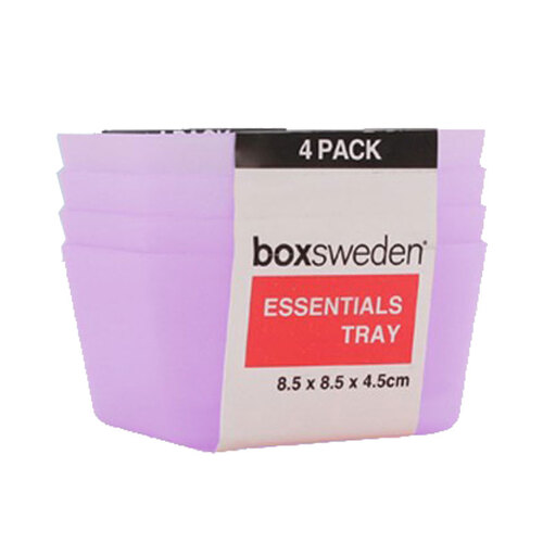 Boxsweden Essentials Tray 4pk 8.5X8.5X4.5cm 4 Asstd