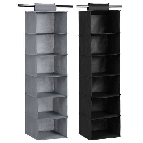 2PK Boxsweden Mode 6 Tier Hanging Wardrobe Storage - Assorted
