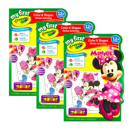 3PK Crayola Kids/Childrens Creative Disney Minnie Mouse Color & Activities 12m+