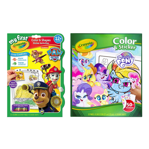 Crayola Kids Creative Colouring & Activity Book Paw Patrol & My Little Pony 36m+