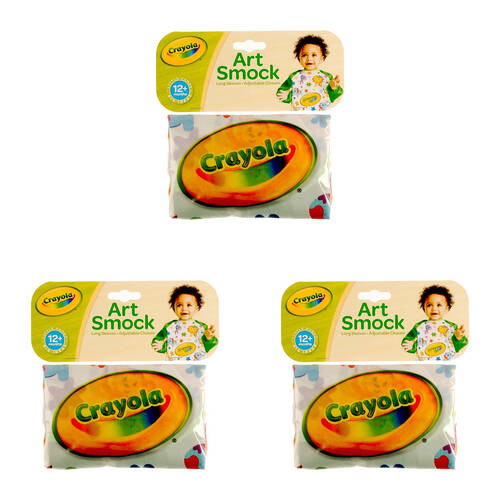 3PK Crayola Adjustable Art Smock/Apron Washable Kids/Toddler 1y+
