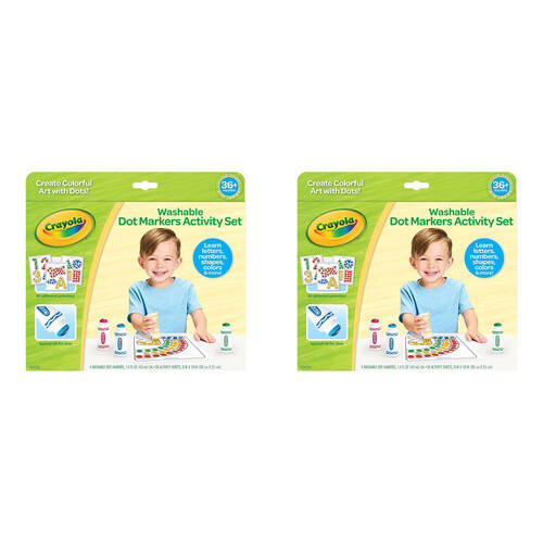 2PK Crayola Washable Dot Markers Activity Set Craft Kit Kids 3y+