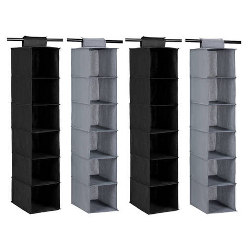 4PK Boxsweden Mode 6 Compartment Wardrobe Storage - Assorted