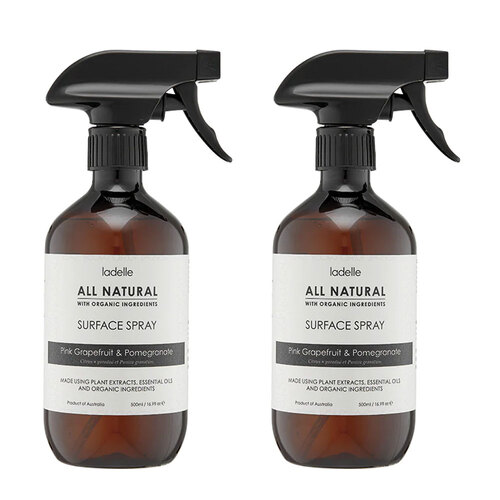 2PK Ladelle All Natural Plant Grapefruit & Pomegranate 500ml Surface Spray