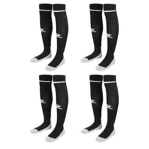 4PK Kelme Sport Kids Full Length Football Soccer Socks Size US1-5 Black/White