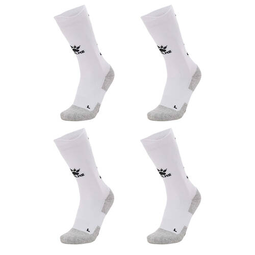 4PK Kelme Sport Mid-Length Football Soccer Grip Socks Anti Slip White/Black