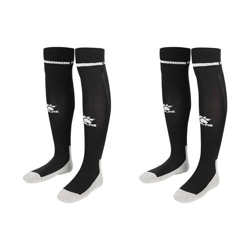 2PK Kelme Sport Full Length Football Soccer Socks Size US6-11 Black/White