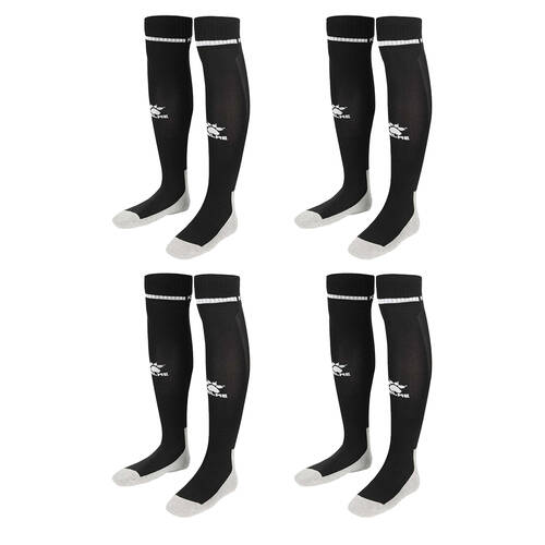 4PK Kelme Sport Full Length Football Soccer Socks Size US6-11 Black/White