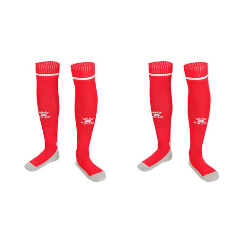 2PK Kelme Sport Full Length Football Soccer Socks Size US6-11 Red/White
